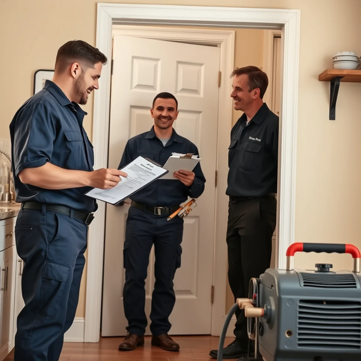 Roto Drains plumber cleaning a drain in a Herkimer, NY home and explaining upfront pricing