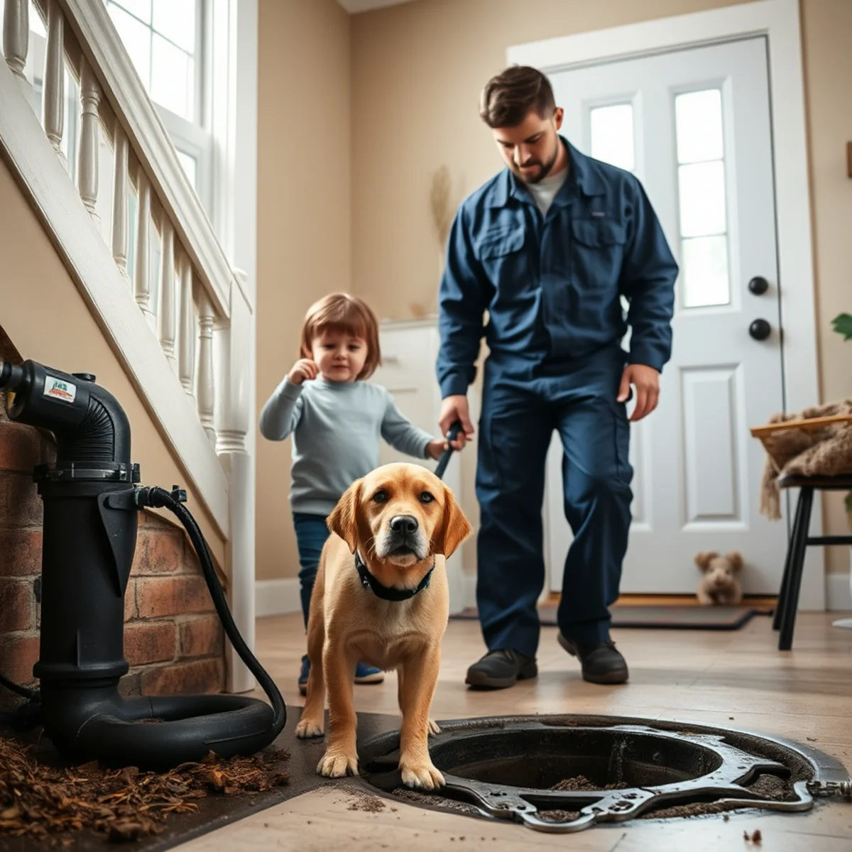 Keeping children and pets safely away from a sewage backup