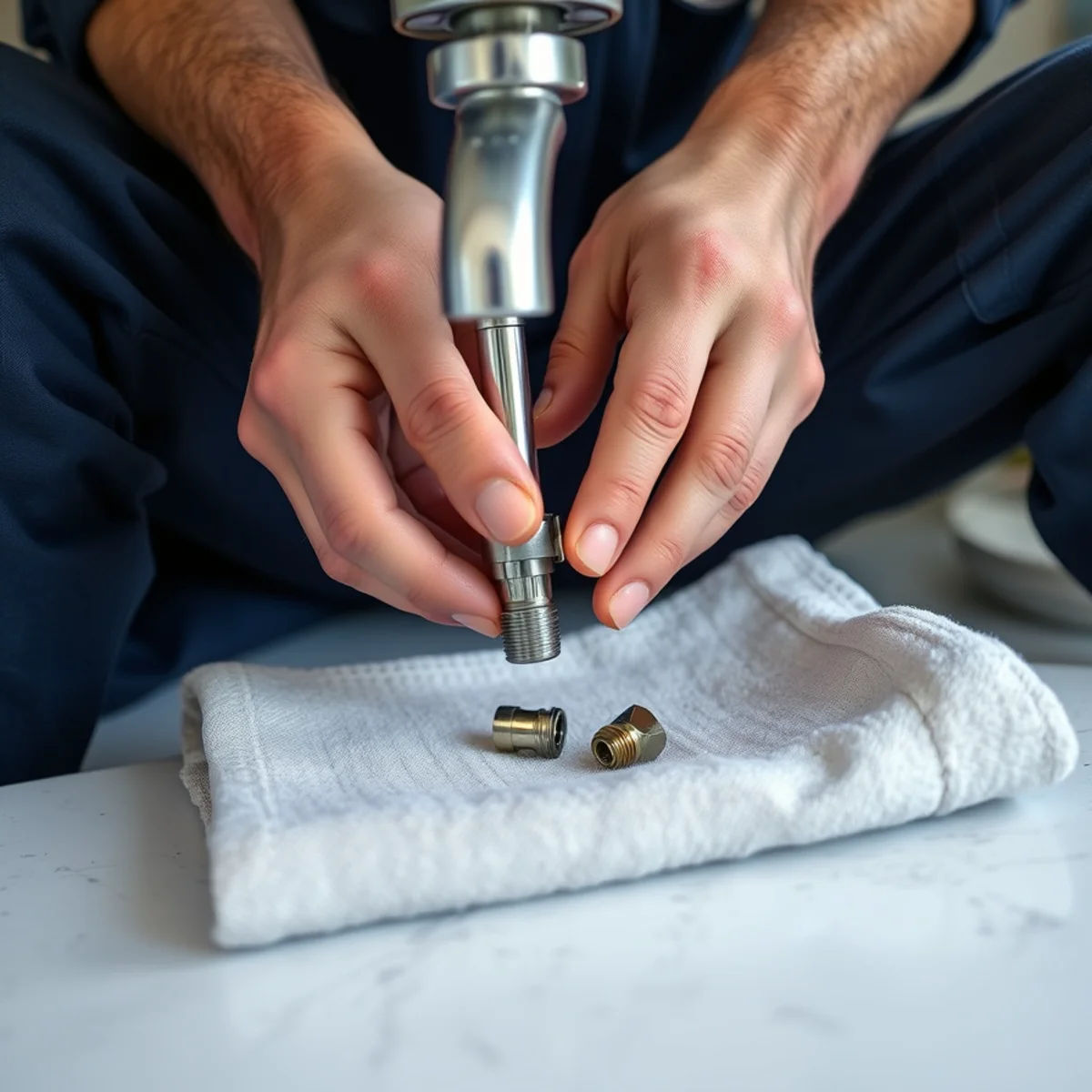 Roto Drains technician on a faucets & fixtures job in Herkimer, NY