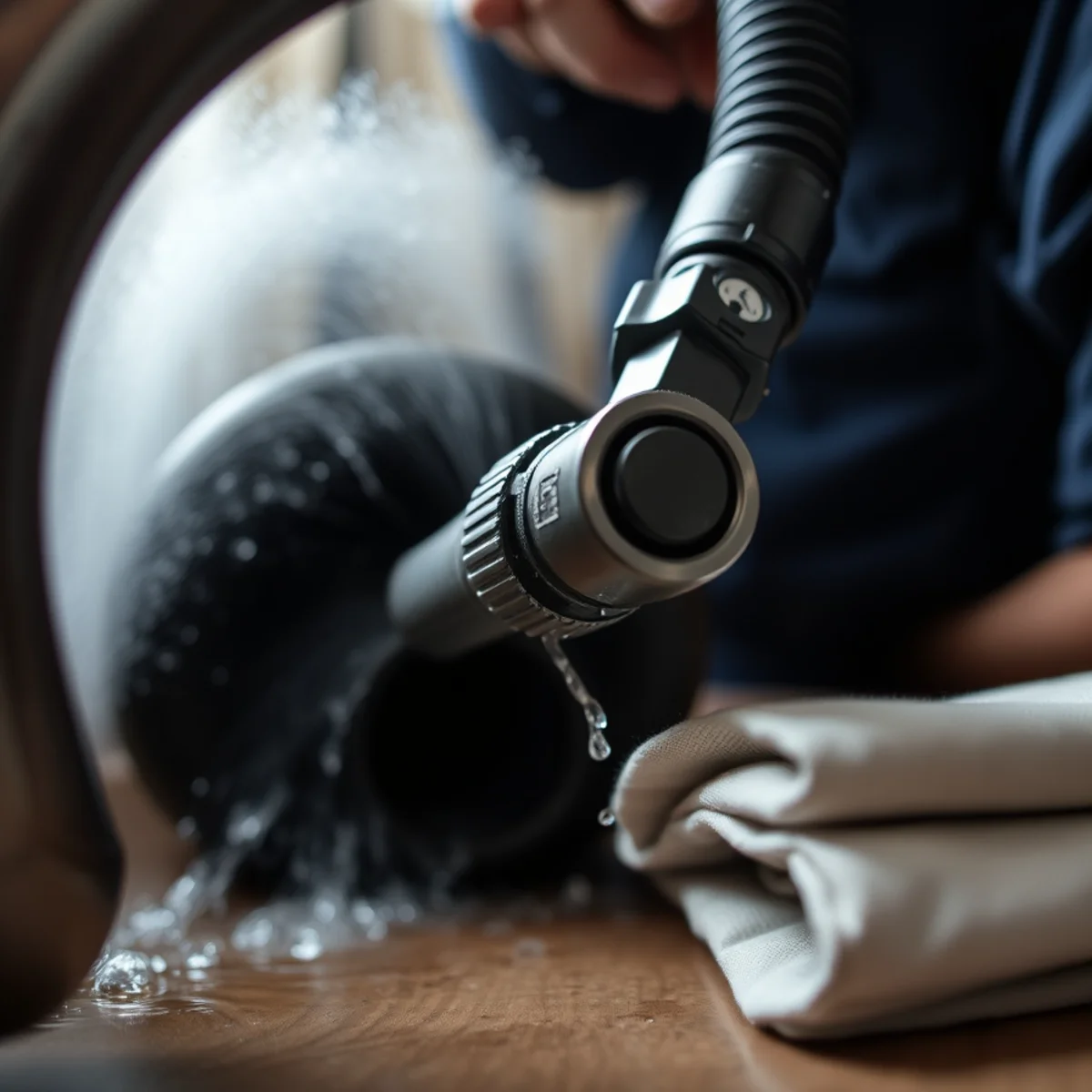 Roto Drains technician on a hydro jetting job in Herkimer, NY