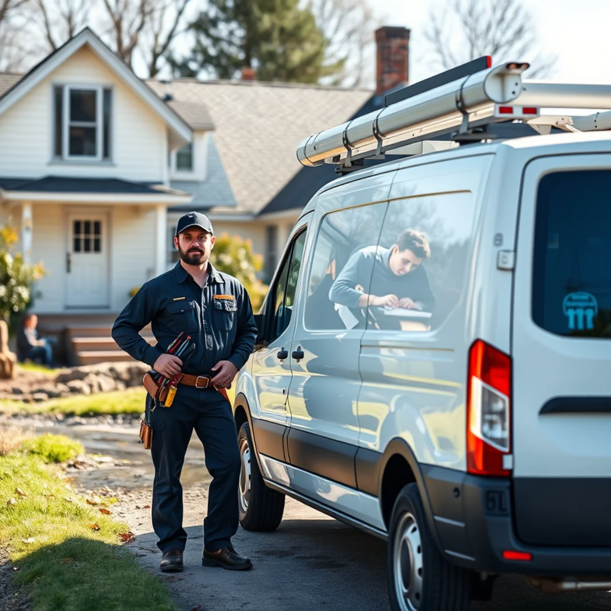 Roto Drains van at a home in Middleville, NY