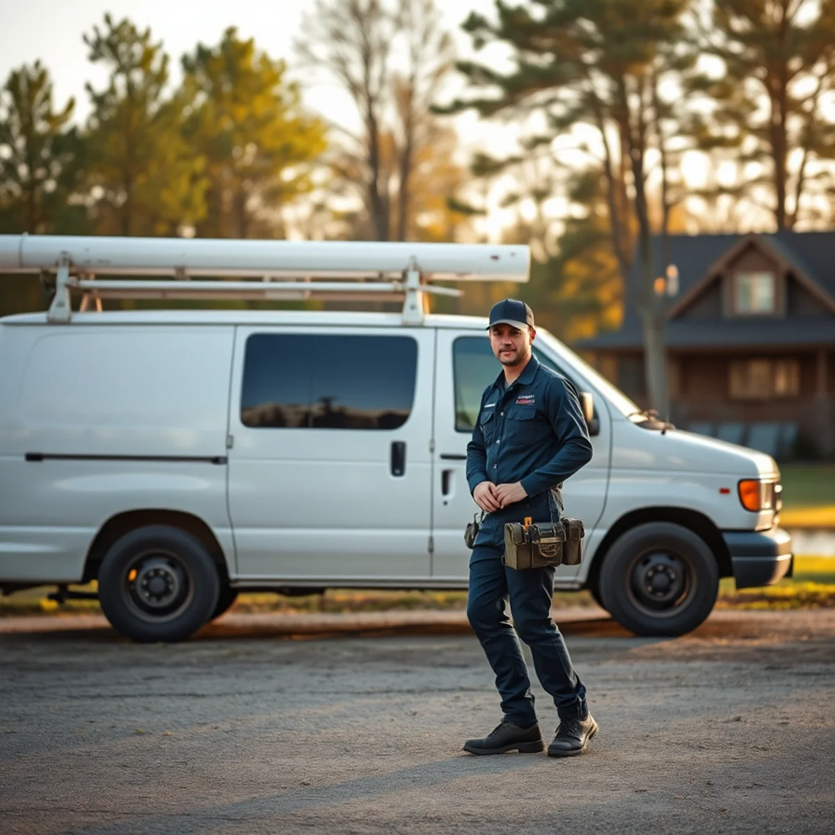 Roto Drains van at a lakeside home near Richfield Springs, NY
