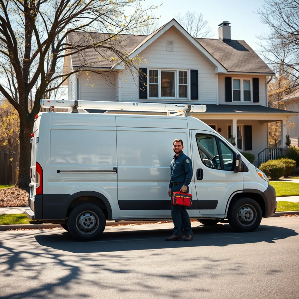 Roto Drains van on a plumbing call in Rome, NY