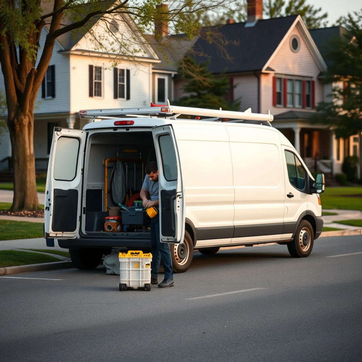 Roto Drains van at a historic home in Whitesboro, NY