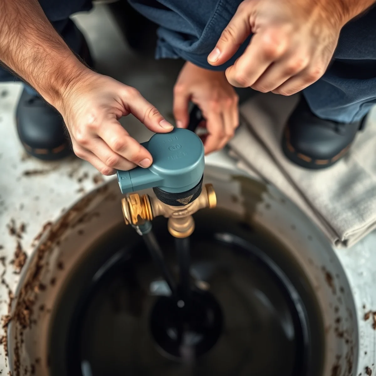 Roto Drains technician on a sump pumps job in Herkimer, NY