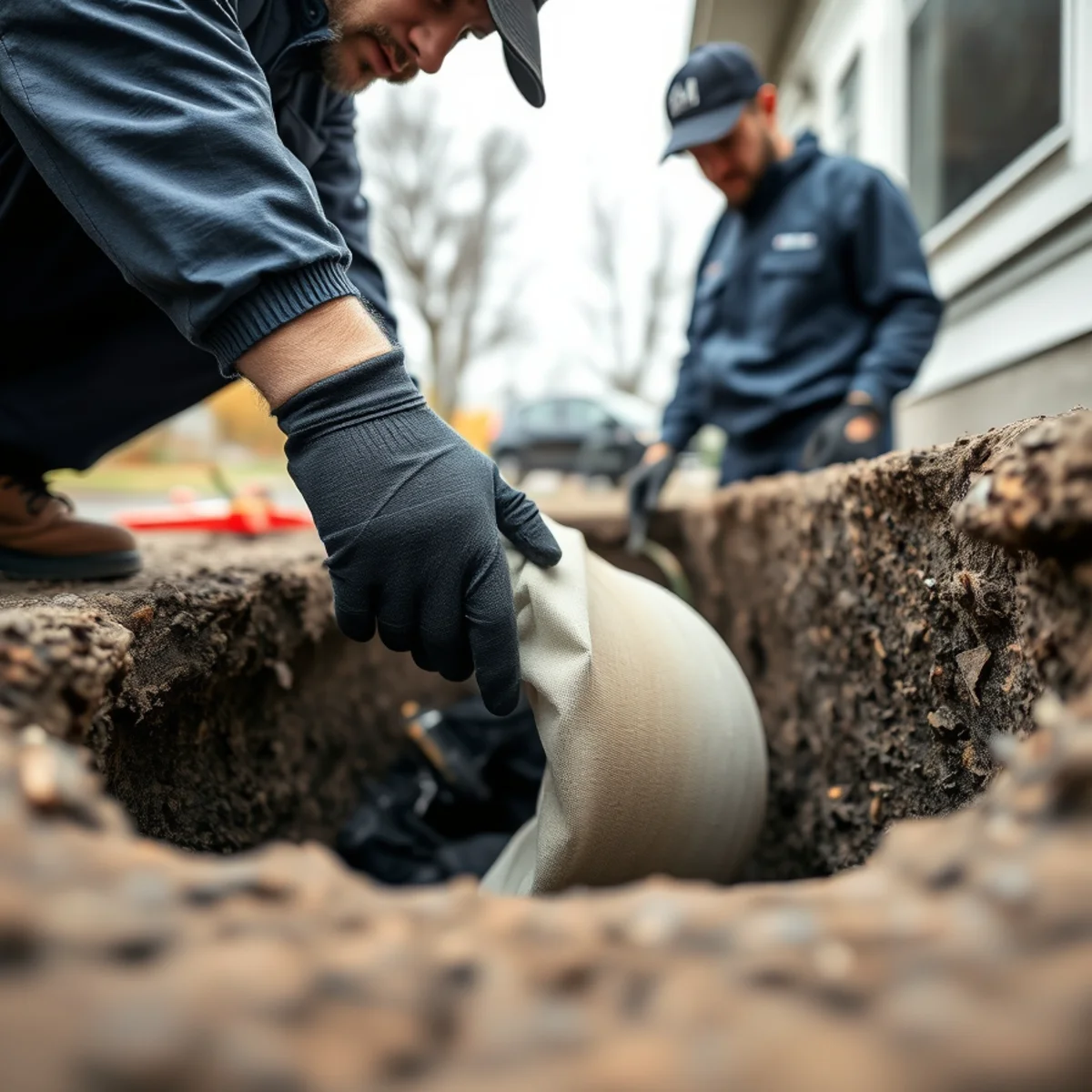Roto Drains technician on a trenchless repair job in Herkimer, NY